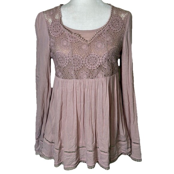 Set Of 2 Women’s Peasant Boho Hippie Prairie Flowy Romantic Top And Cami Sz Sm - Picture 1 of 13